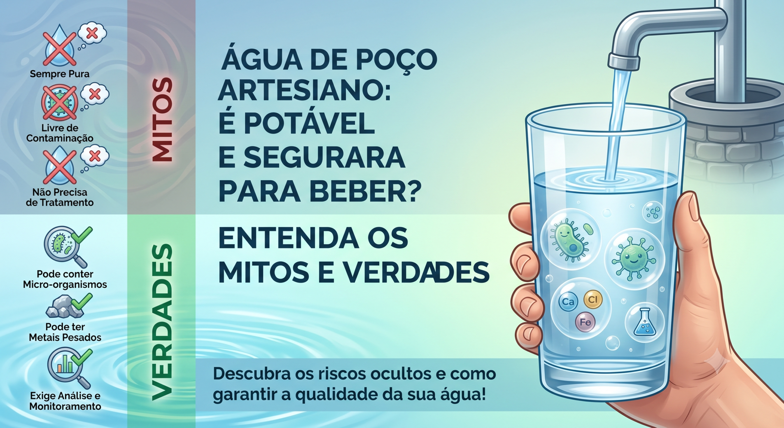Água de poço artesiano é potável e segura para beber? Entenda os mitos e verdades