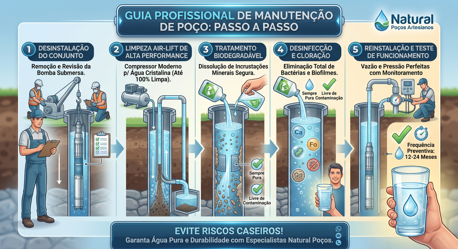Como é feita a manutenção e limpeza de um poço artesiano? Entenda o processo passo a passo