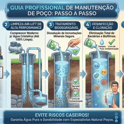 Como é feita a manutenção e limpeza de um poço artesiano? Entenda o processo passo a passo